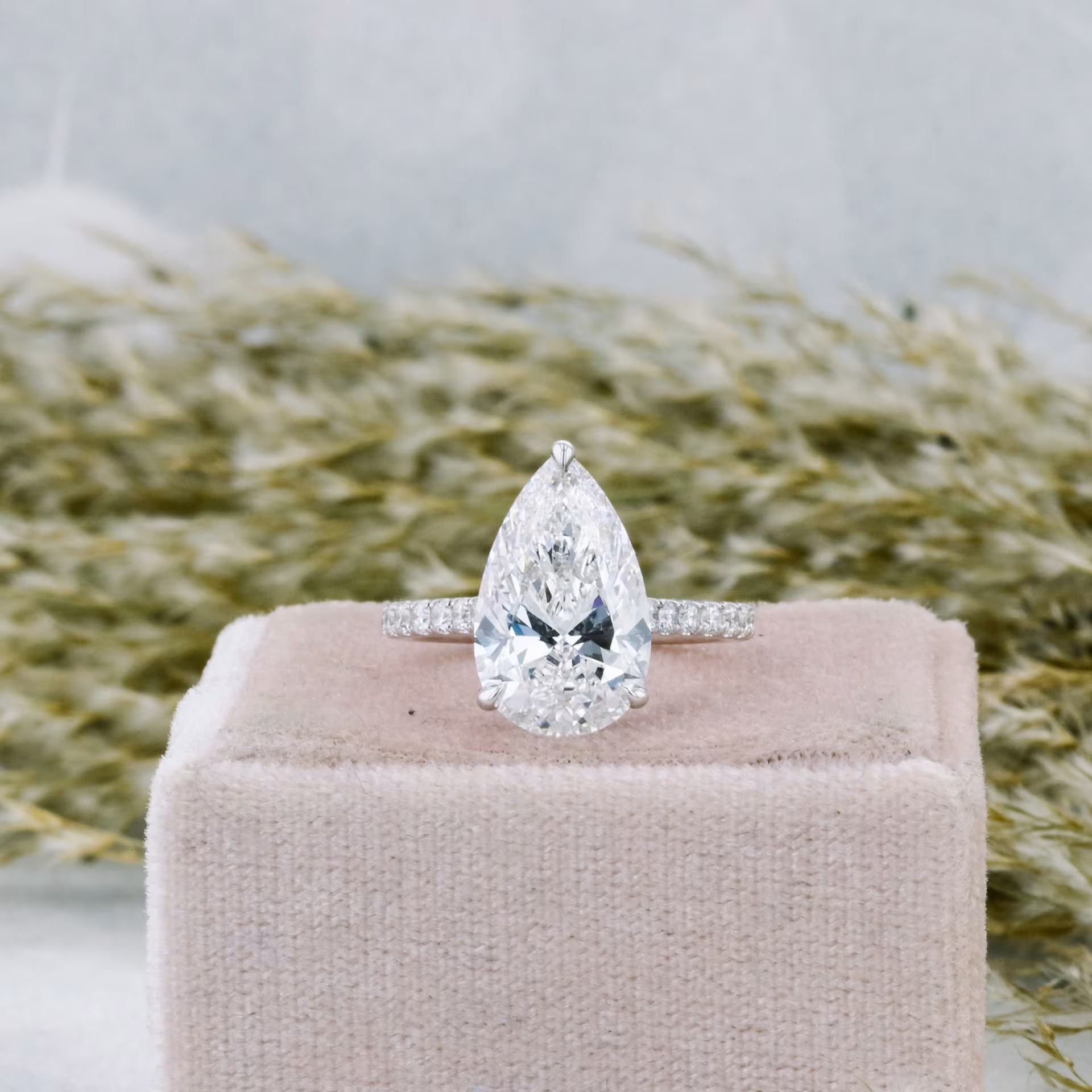 Marquise Cut Cluster Styled Lab Grown Diamond Engagement Ring