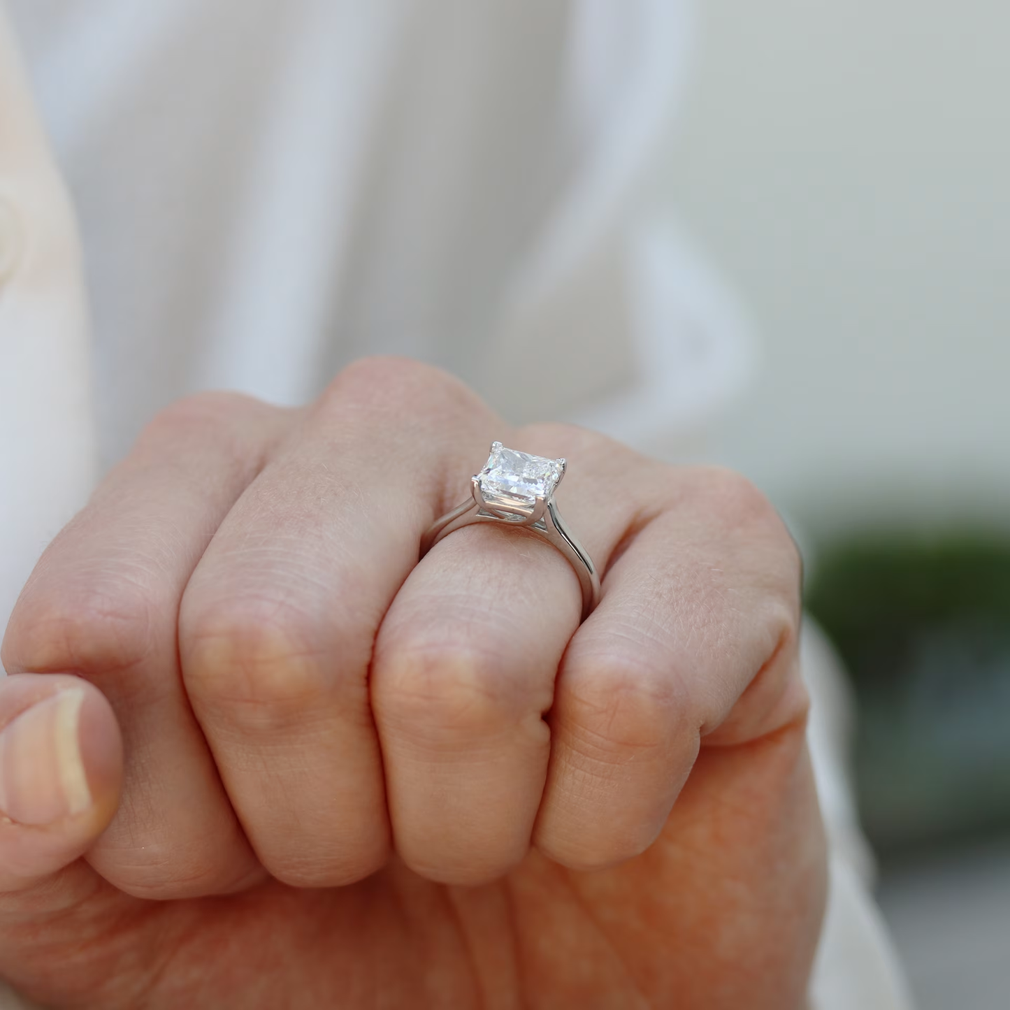 Marquise Cut Cluster Styled Lab Grown Diamond Engagement Ring