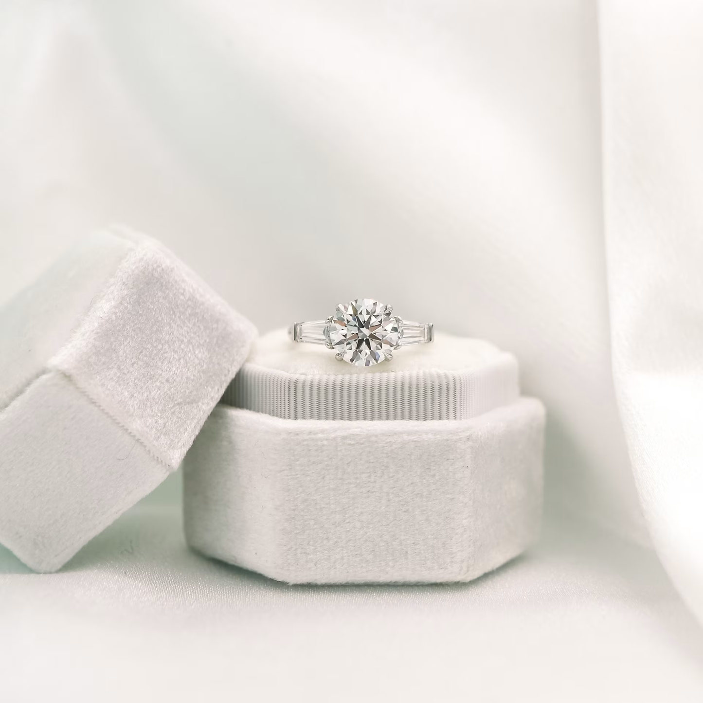 Marquise Cut Cluster Styled Lab Grown Diamond Engagement Ring