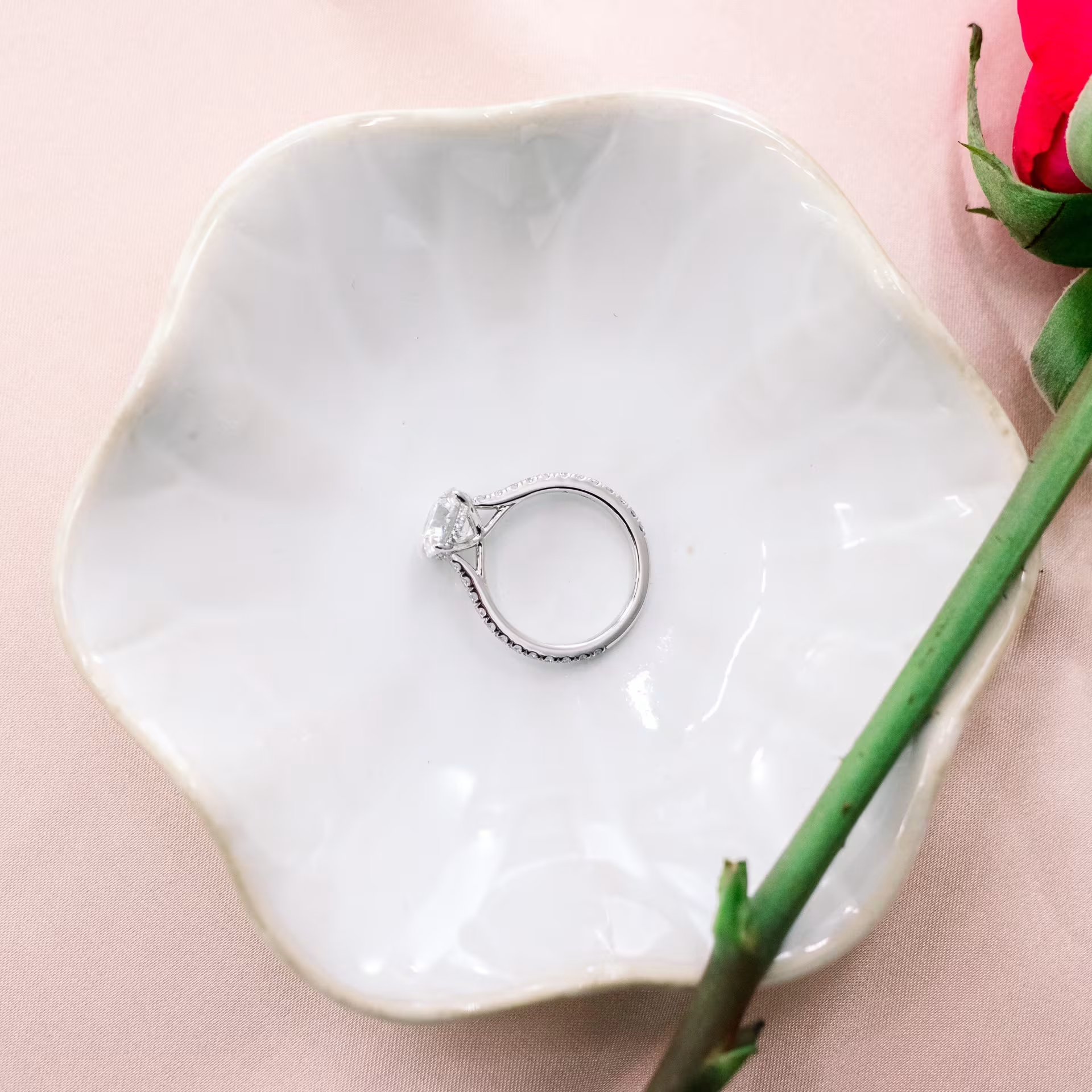 Marquise Cut Cluster Styled Lab Grown Diamond Engagement Ring
