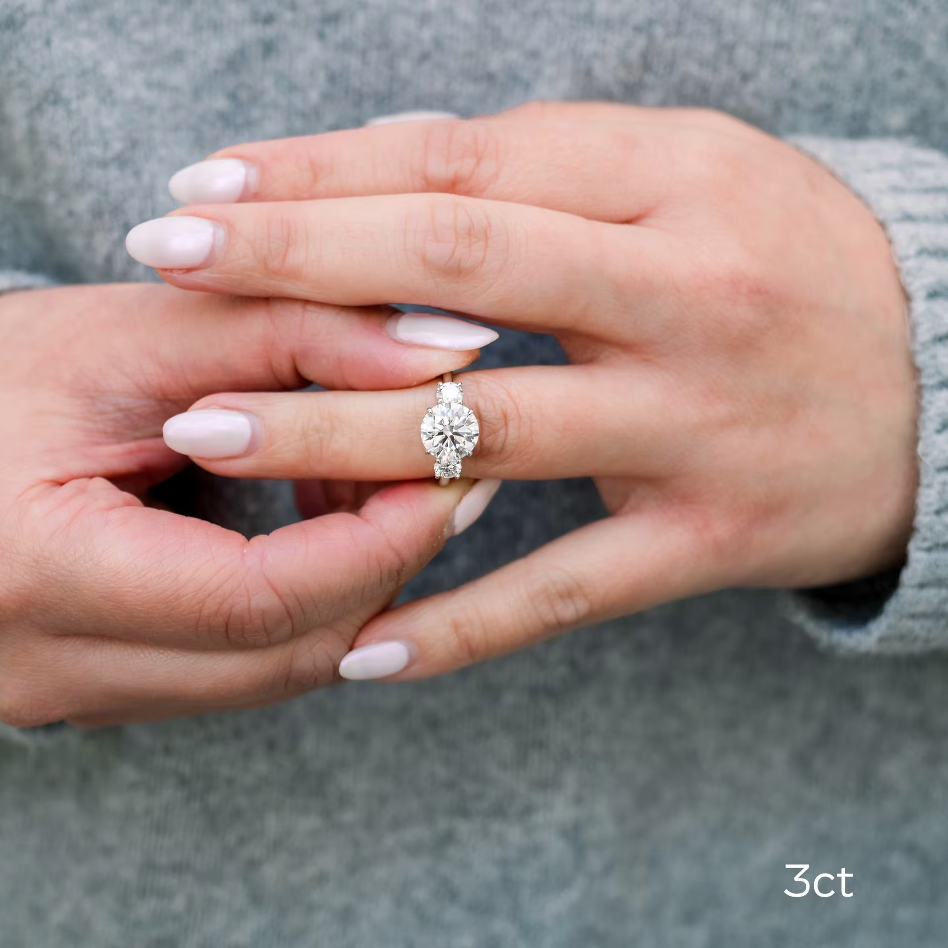 Marquise Cut Cluster Styled Lab Grown Diamond Engagement Ring