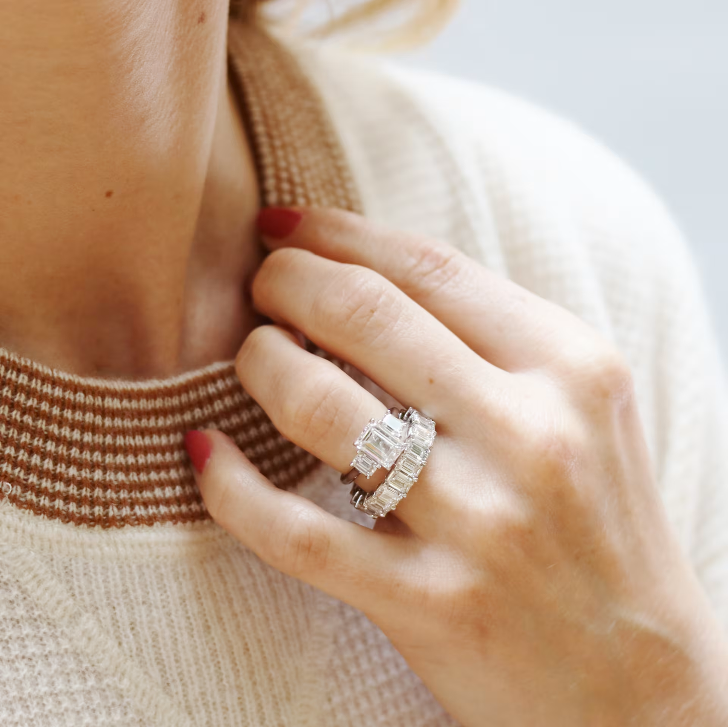 Marquise Cut Cluster Styled Lab Grown Diamond Engagement Ring