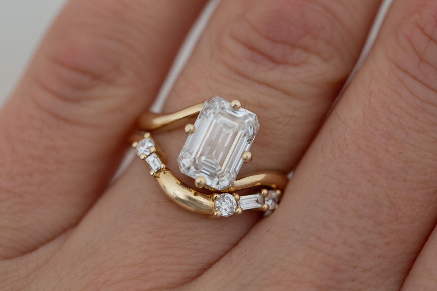 2 CT Round Three Stones Lab Grown Diamond Engagement Ring