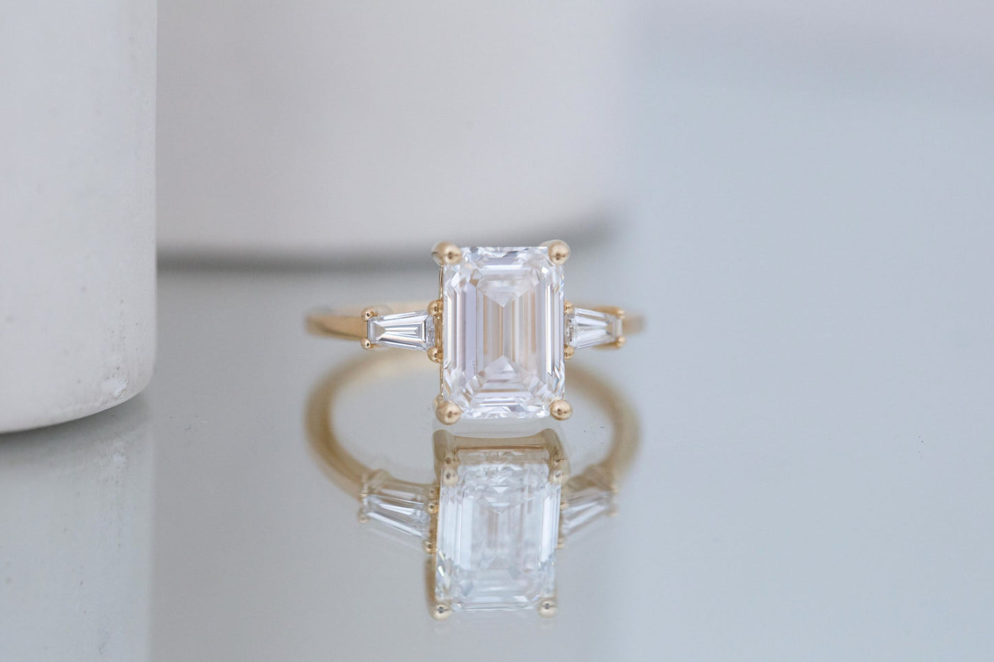 2 CT Round Three Stones Lab Grown Diamond Engagement Ring