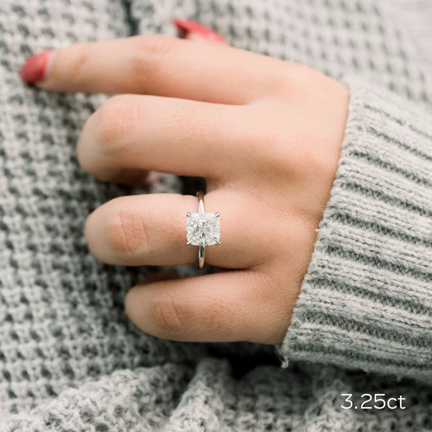 Marquise Cut Cluster Styled Lab Grown Diamond Engagement Ring
