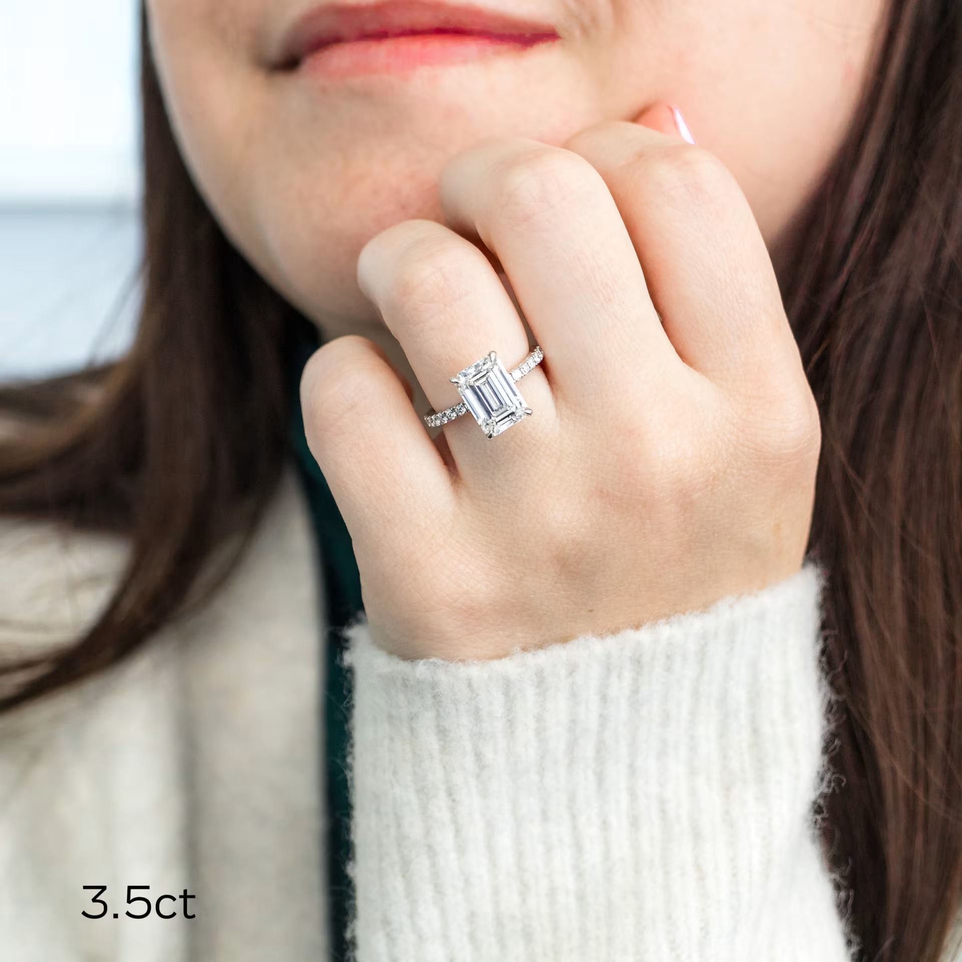 Marquise Cut Cluster Styled Lab Grown Diamond Engagement Ring