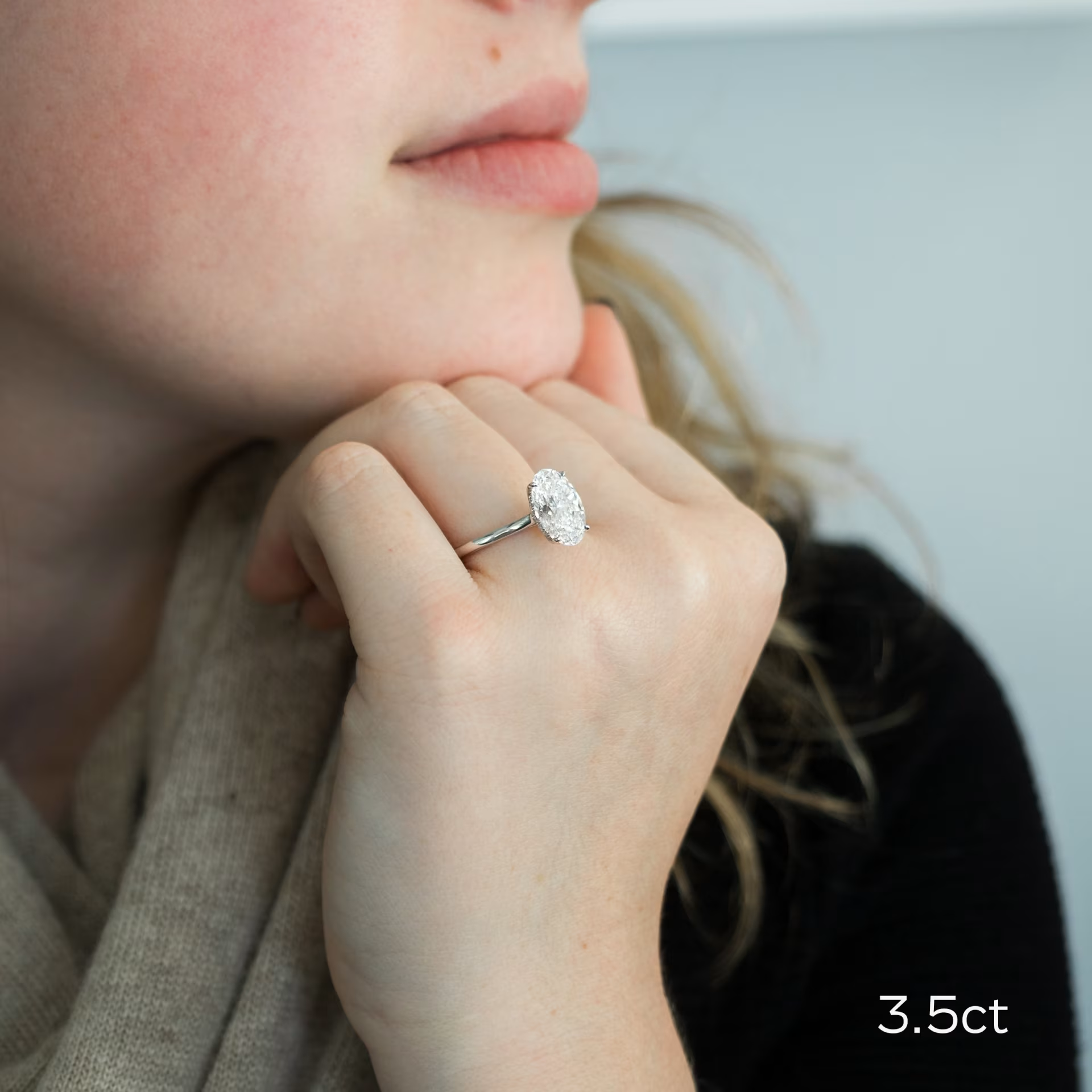 Marquise Cut Cluster Styled Lab Grown Diamond Engagement Ring