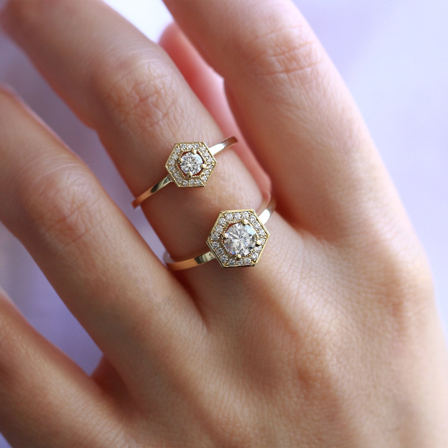 2 CT Round Three Stones Lab Grown Diamond Engagement Ring