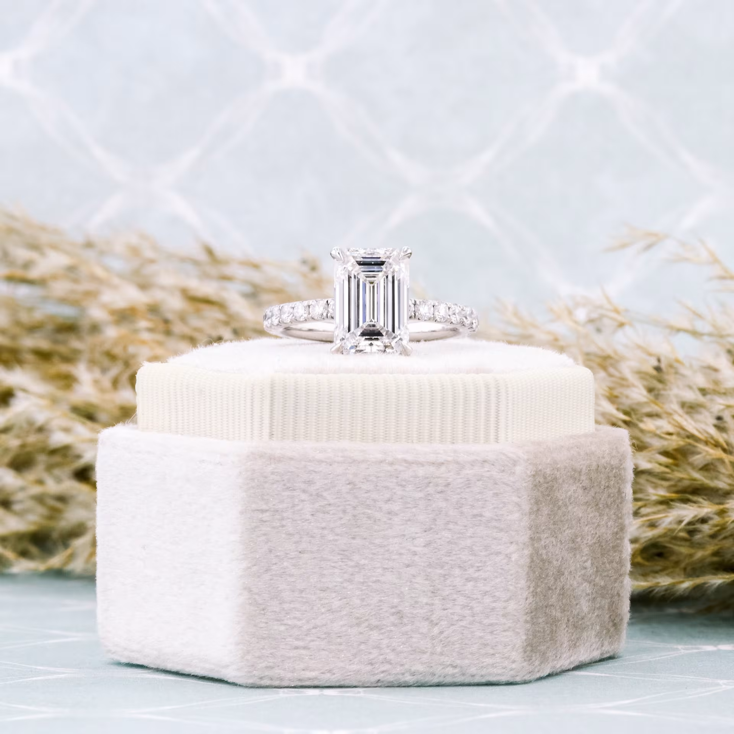 Marquise Cut Cluster Styled Lab Grown Diamond Engagement Ring