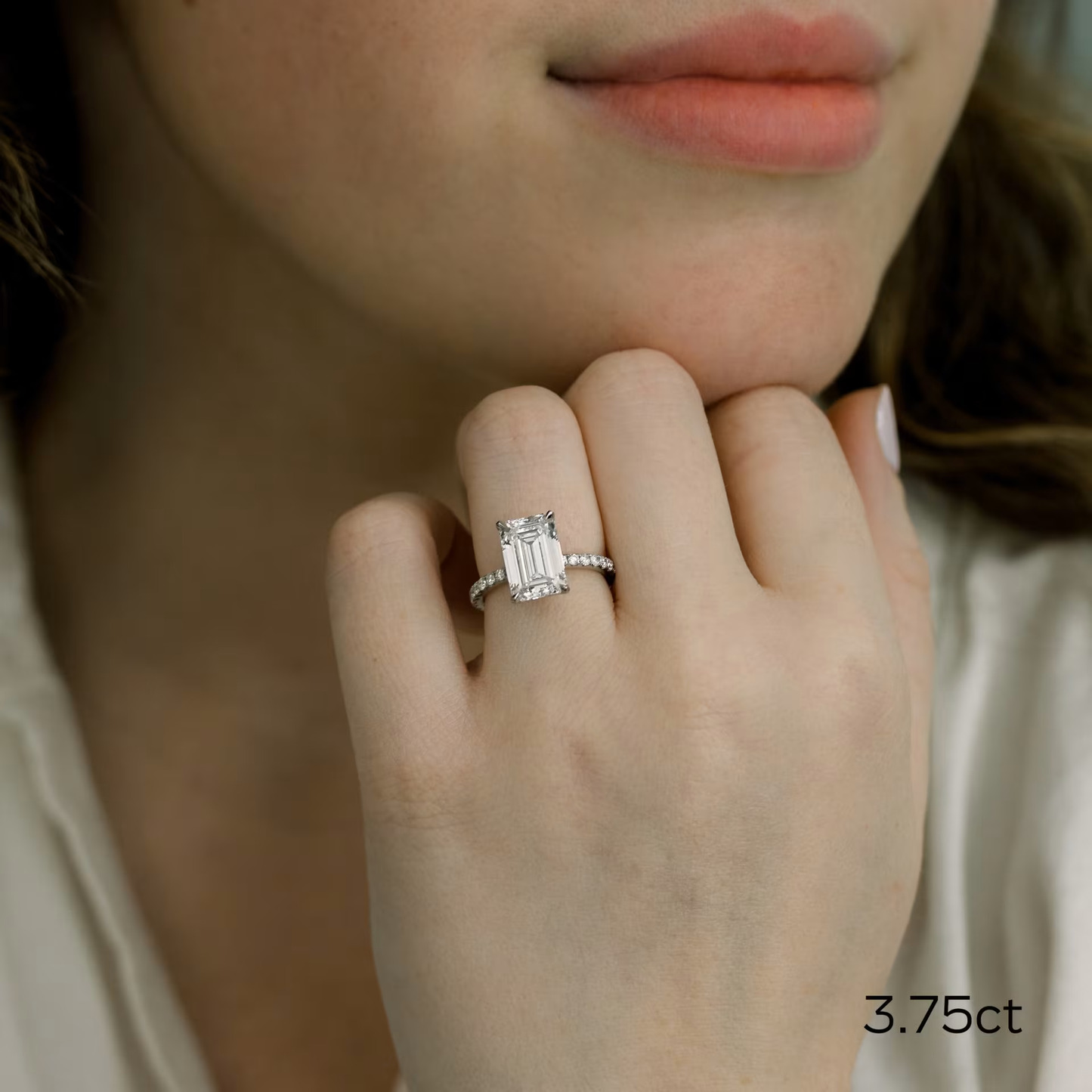 Marquise Cut Cluster Styled Lab Grown Diamond Engagement Ring