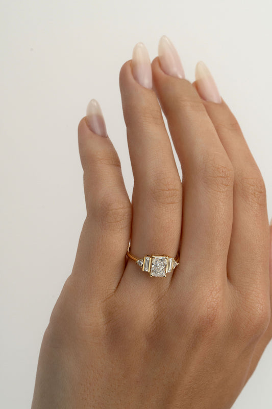 2 CT Round Three Stones Lab Grown Diamond Engagement Ring