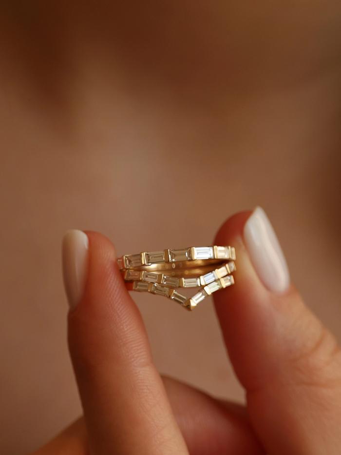 Marquise Cut Cluster Styled Lab Grown Wedding Band