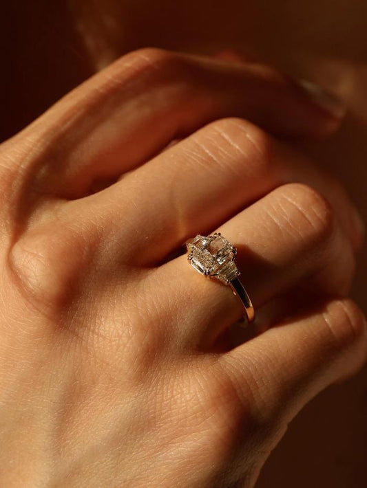 Marquise Cut Cluster Styled Lab Grown Diamond Engagement Ring