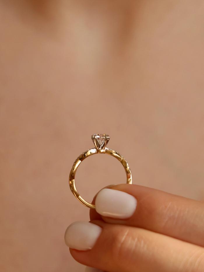 Marquise Cut Cluster Styled Lab Grown Diamond Engagement Ring