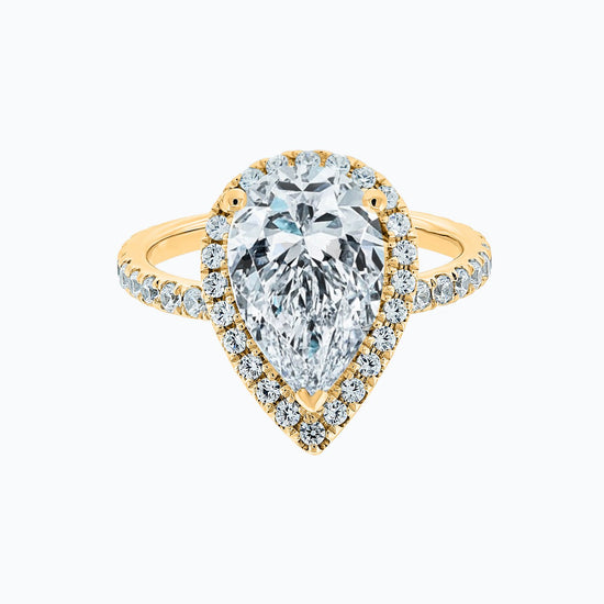 3.0 CT Pear Halo CVD F/VS2 Diamond Engagement Ring 6