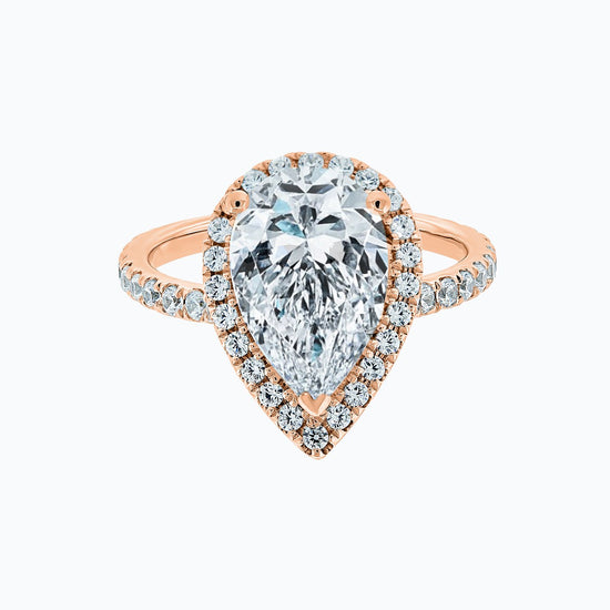 3.0 CT Pear Halo CVD F/VS2 Diamond Engagement Ring 7