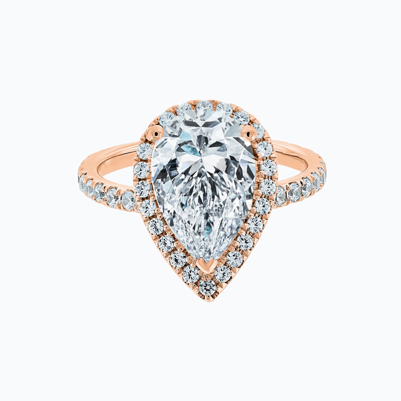 3.0 CT Pear Halo CVD F/VS2 Diamond Engagement Ring 7
