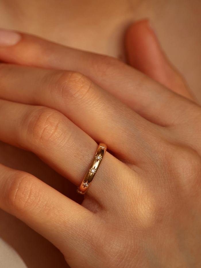 Marquise Cut Cluster Styled Lab Grown Wedding Band