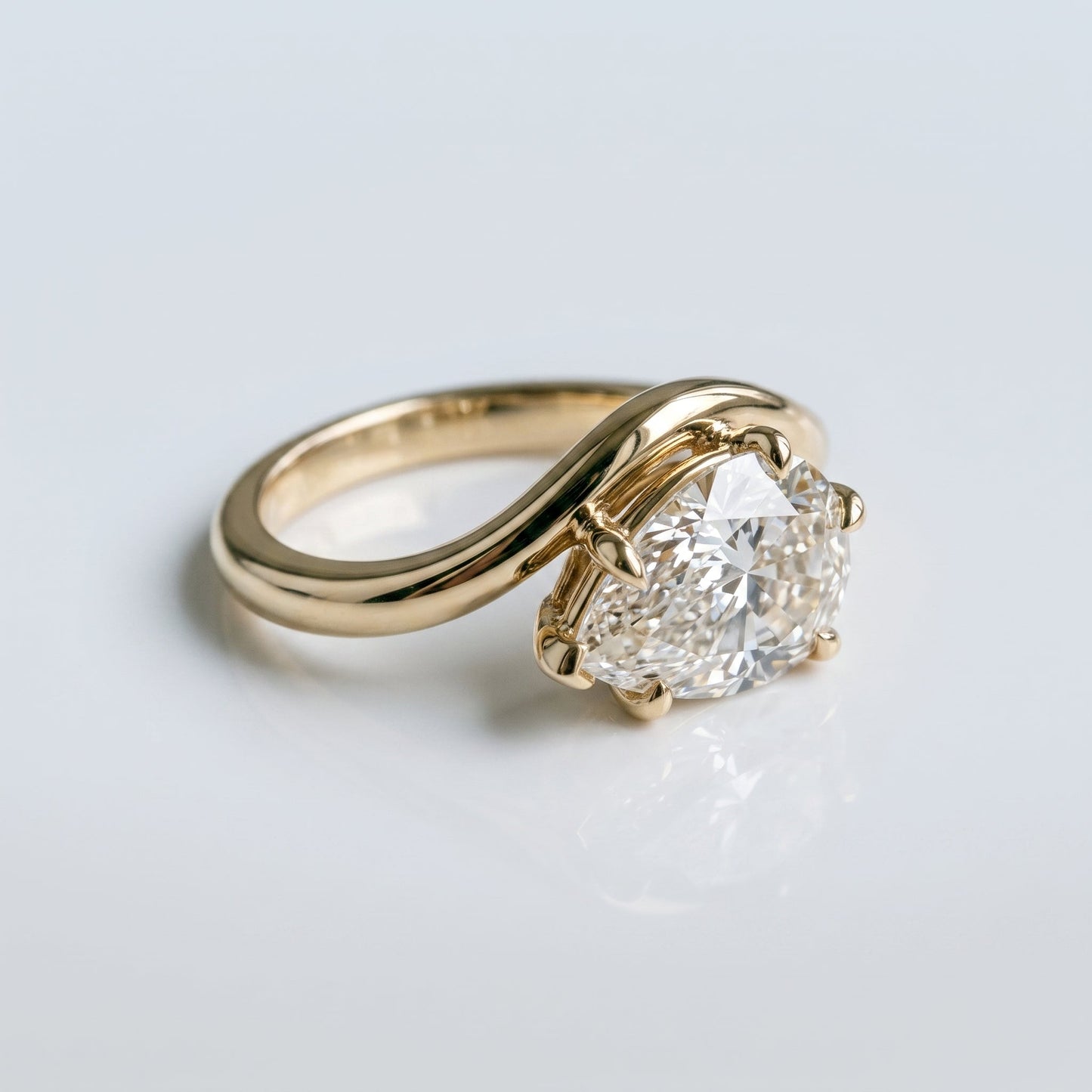 Marquise Swirl Solitaire Engagement Ring – 1 CT Lab Grown Diamond