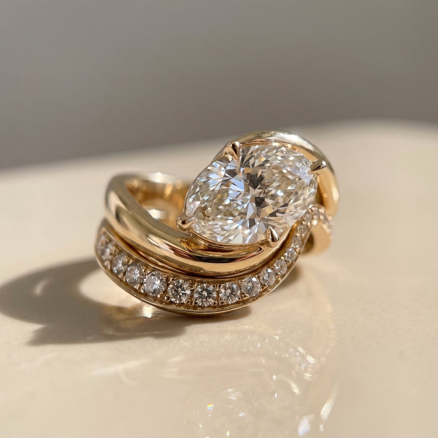 1.0 CT Round Solitaire Moissanite Diamond Bridal Ring Set