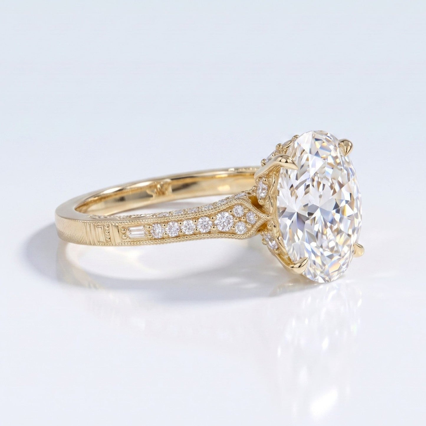 Marquise Swirl Solitaire Engagement Ring – 1 CT Lab Grown Diamond