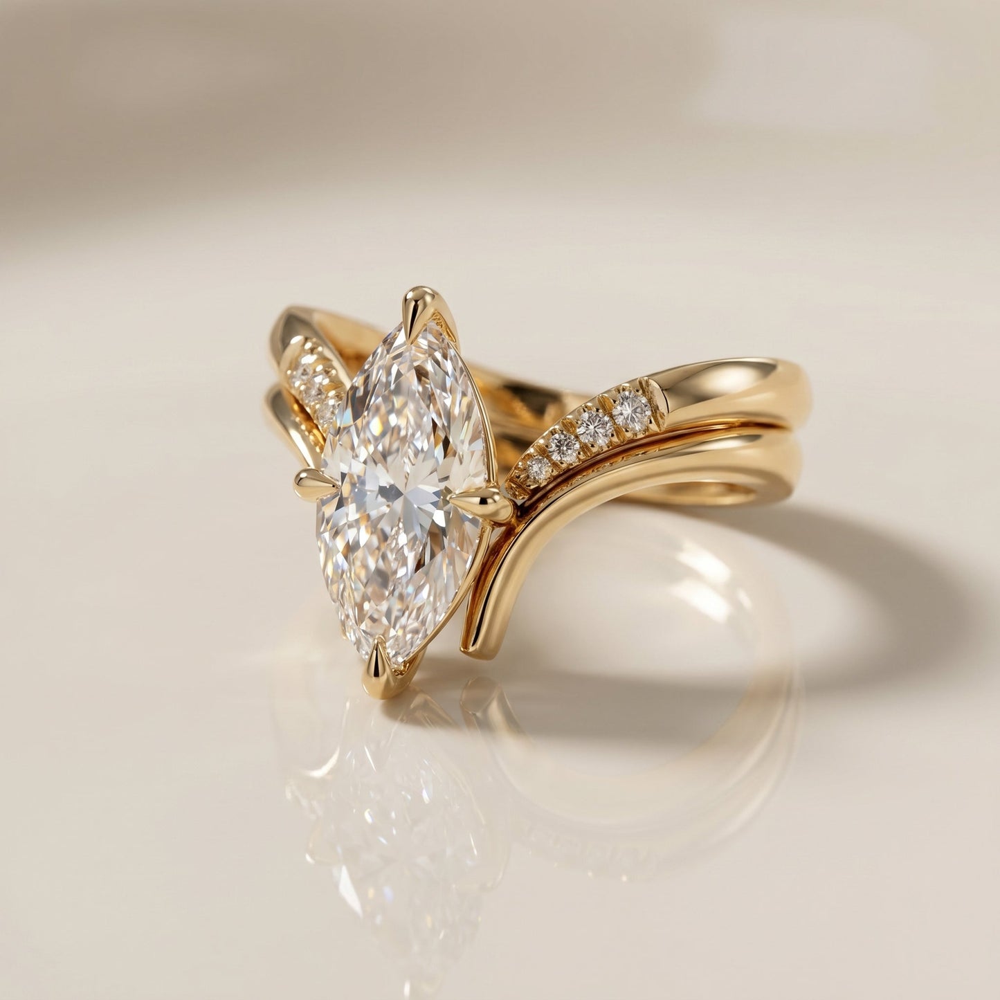1.0 CT Round Solitaire Moissanite Diamond Bridal Ring Set
