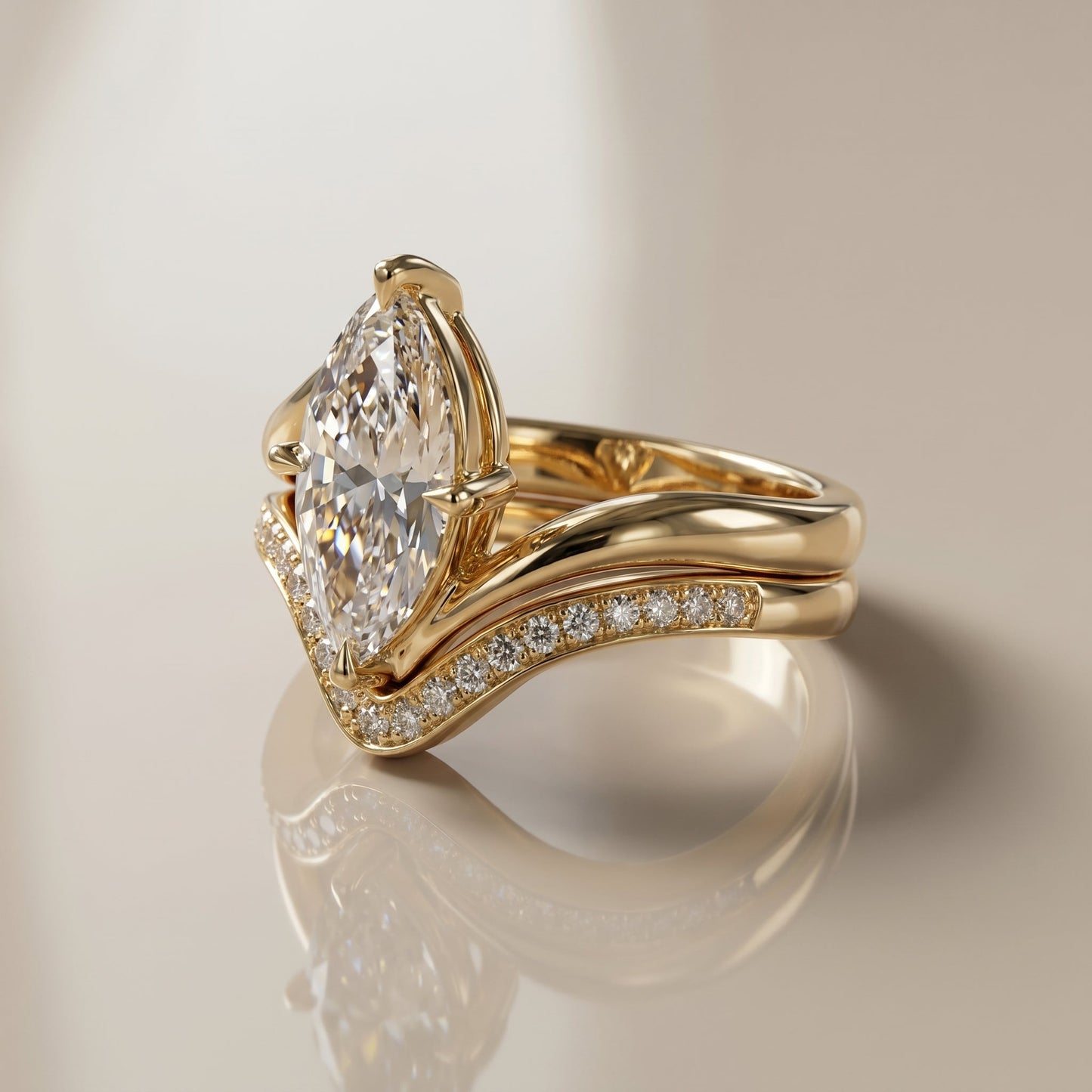 1.0 CT Round Solitaire Moissanite Diamond Bridal Ring Set