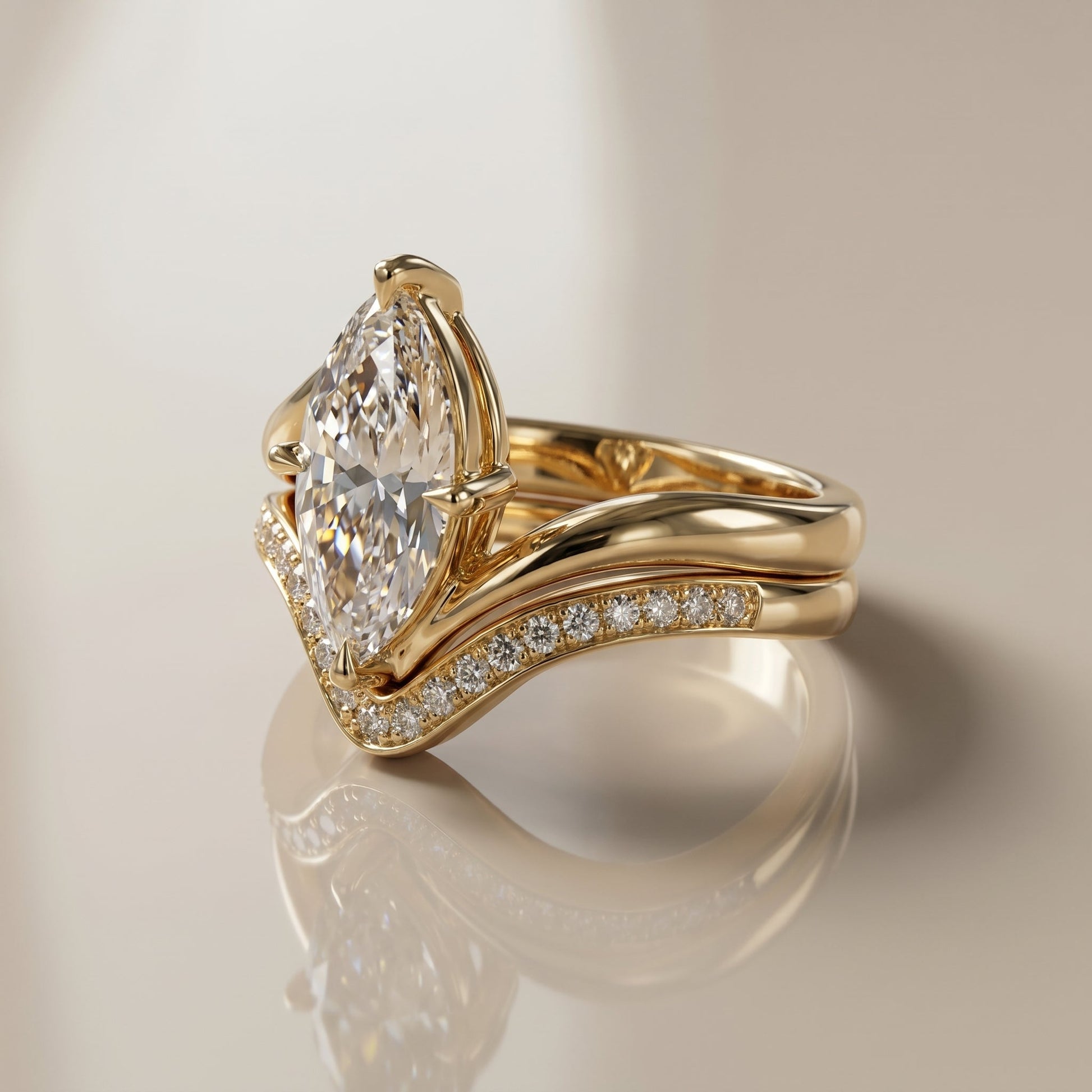 1.0 CT Round Solitaire Moissanite Diamond Bridal Ring Set
