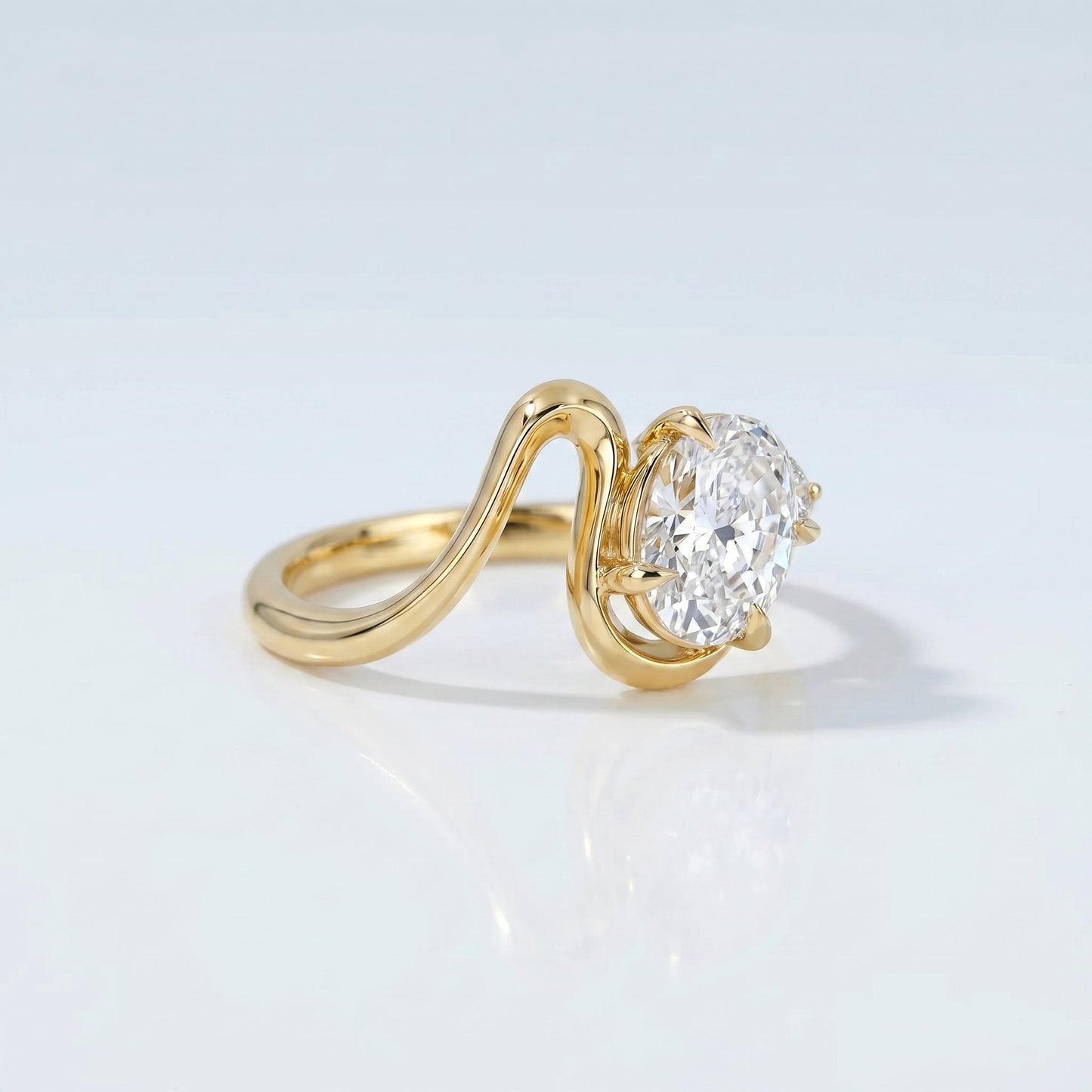 Marquise Swirl Solitaire Engagement Ring – 1 CT Lab Grown Diamond