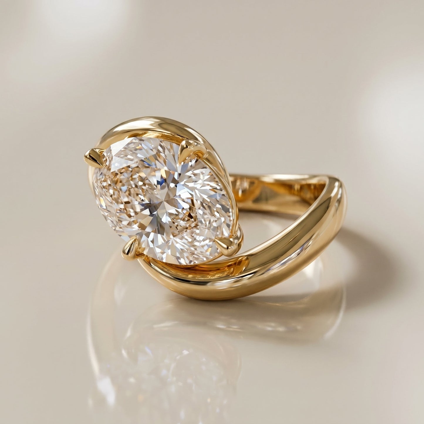 Oval Solitaire Engagement Ring – 2 CT Lab Grown Diamond