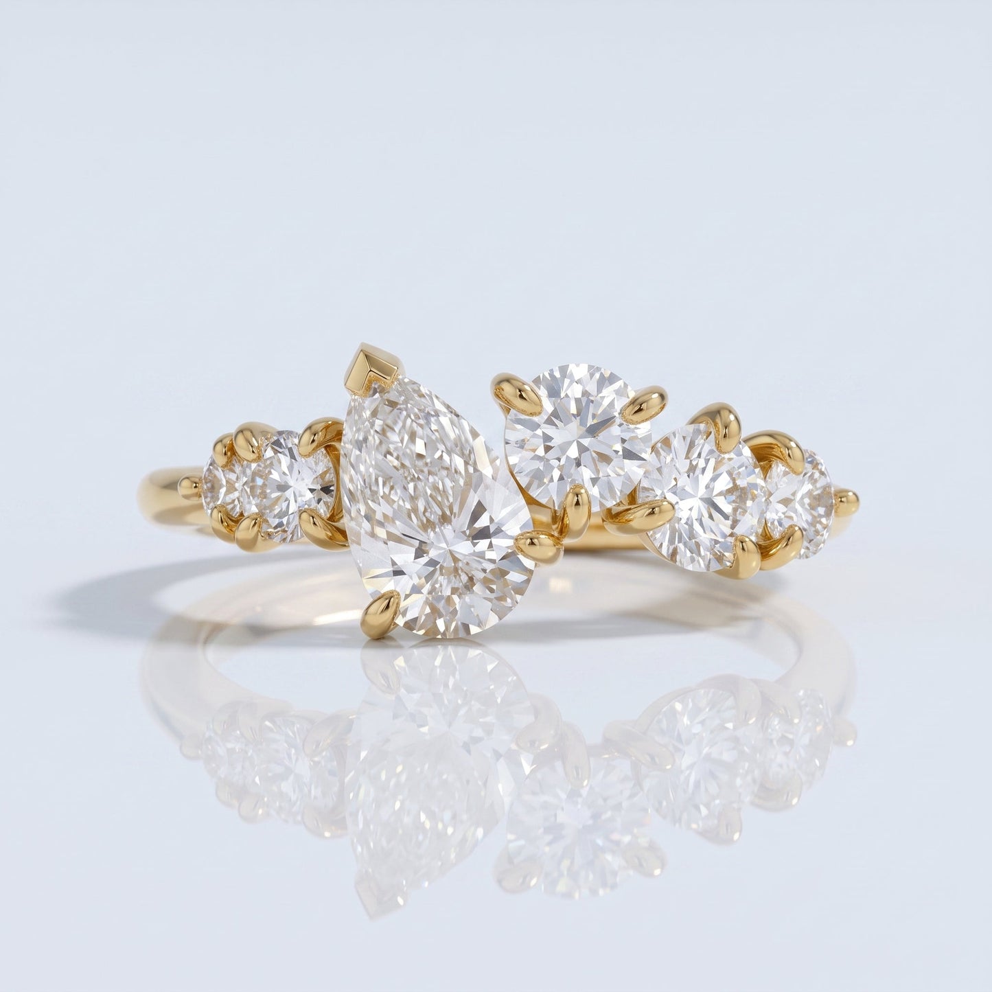 Marquise Swirl Solitaire Engagement Ring – 1 CT Lab Grown Diamond