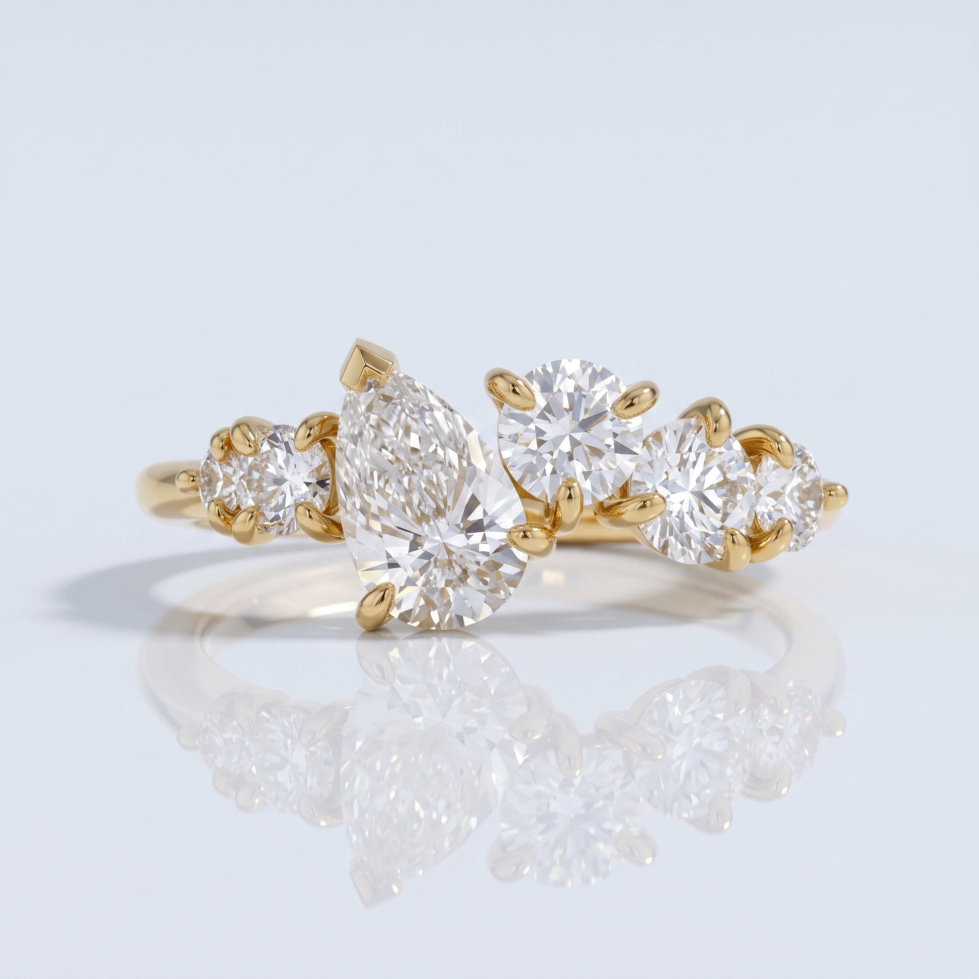 Marquise Swirl Solitaire Engagement Ring – 1 CT Lab Grown Diamond