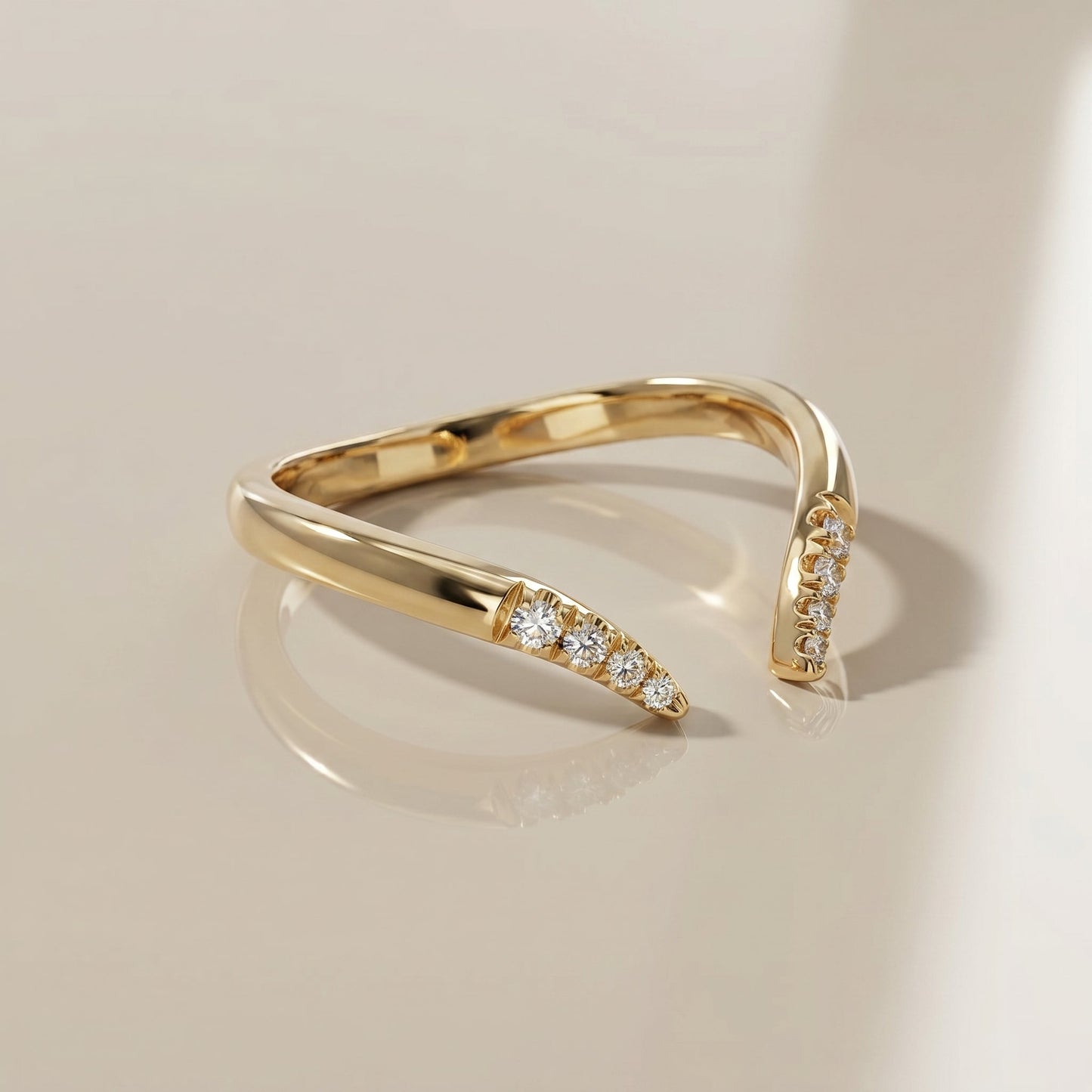 0.13 TCW Round Twisted DEF/VVS Lab Grown Diamond Wedding Band