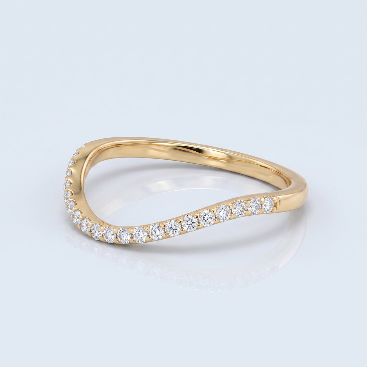 0.2 TCW Round Diamond Half Eternity DEF/VVS Lab Grown Wedding Band