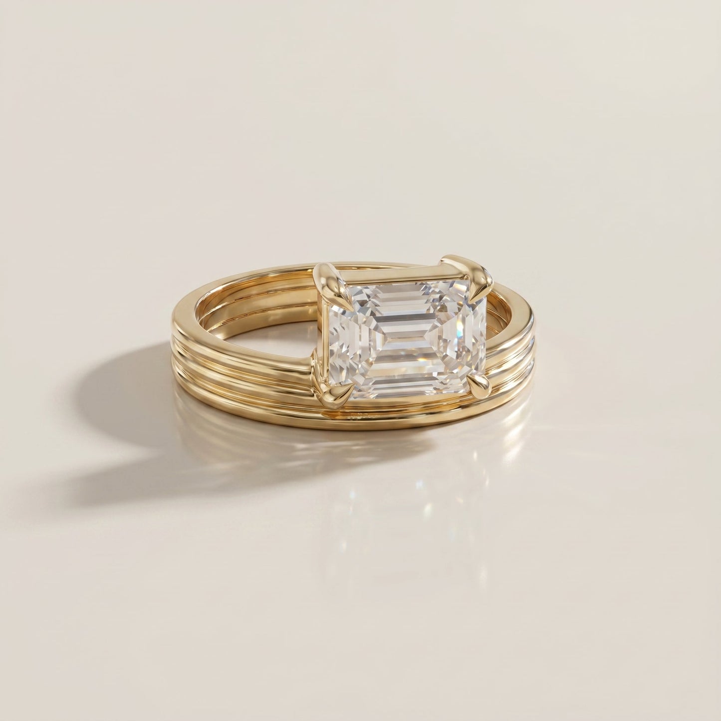 1.0 CT Round Solitaire Moissanite Diamond Bridal Ring Set