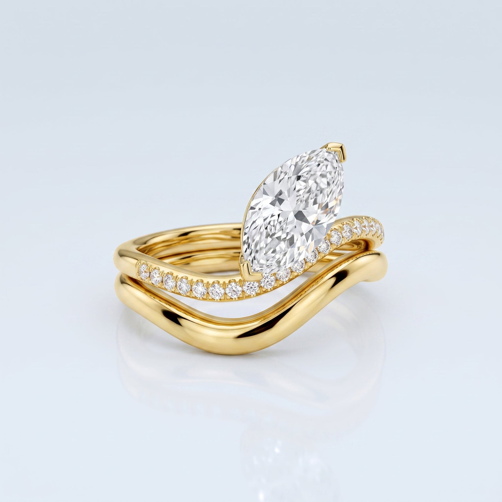 Marquise Swirl Solitaire Engagement Ring – 1 CT Lab Grown Diamond