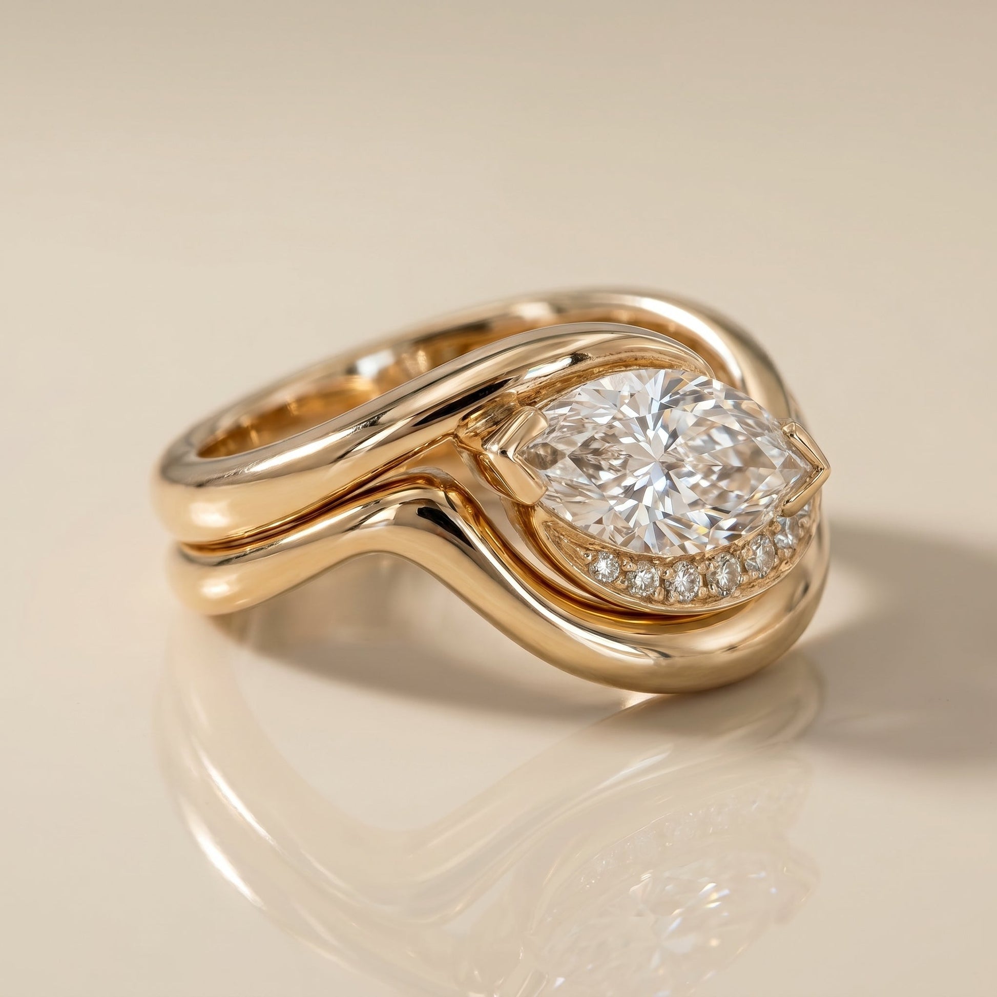 1.0 CT Round Solitaire Moissanite Diamond Bridal Ring Set