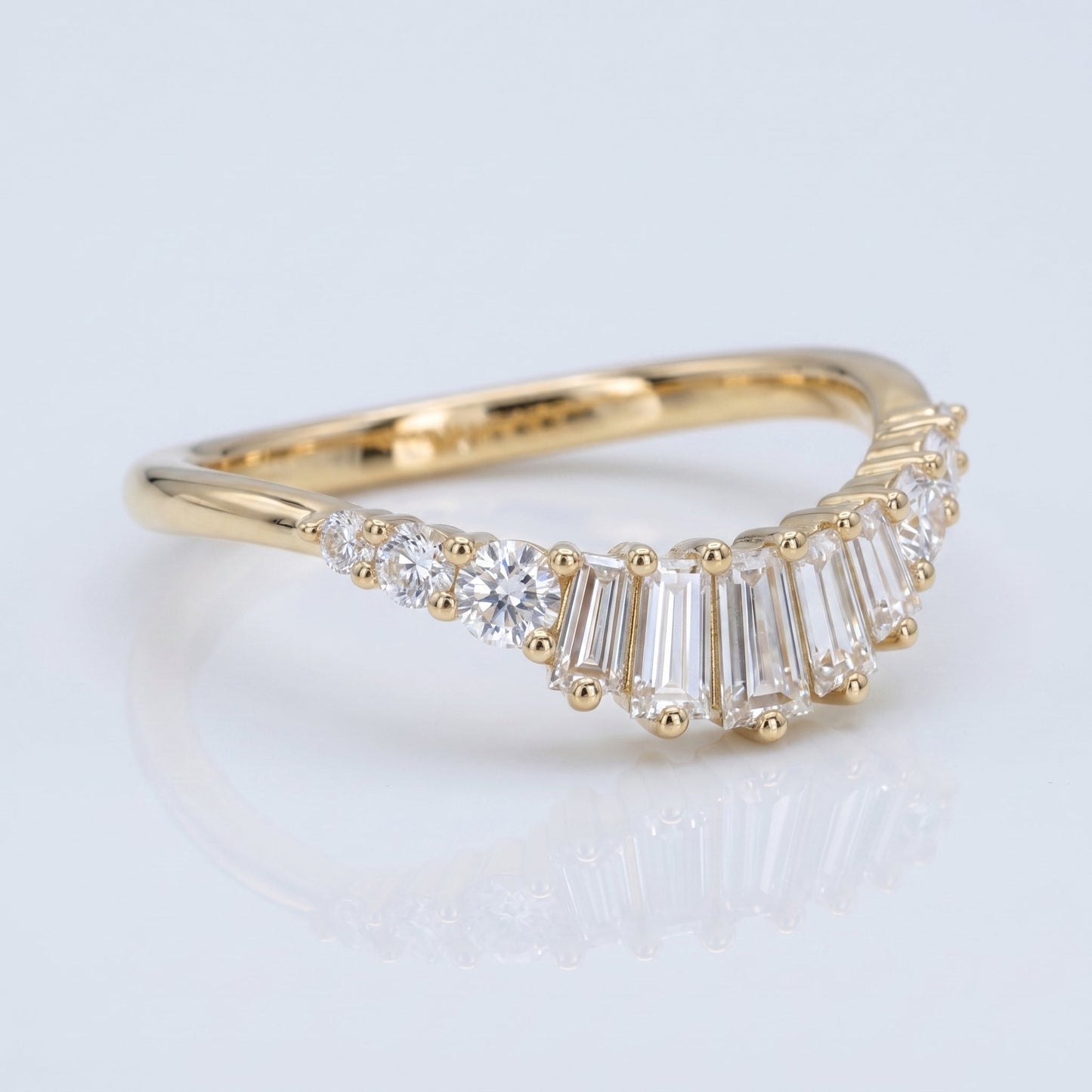 0.2 TCW Round Diamond Half Eternity DEF/VVS Lab Grown Wedding Band