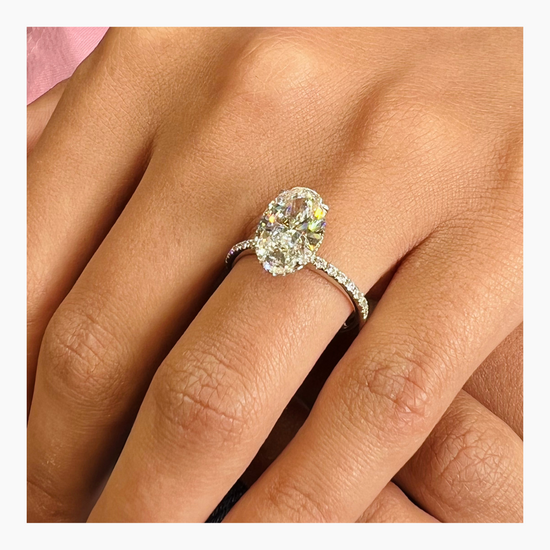 2.67 CT Oval Hidden Halo CVD G/VS Diamond Engagement Ring 9