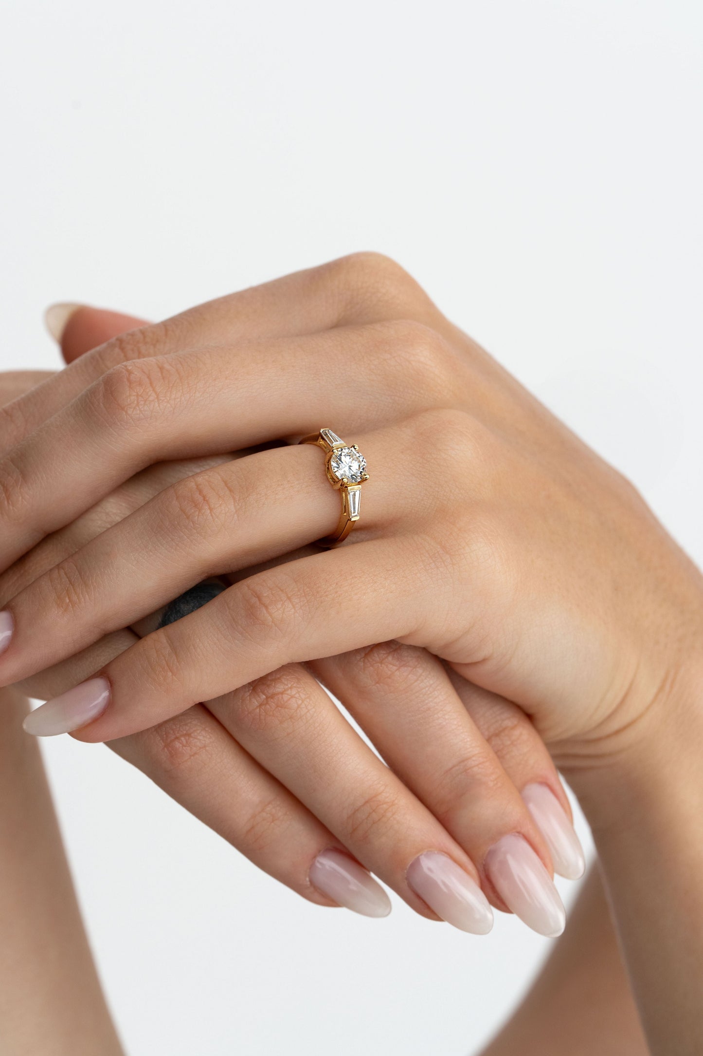 2 CT Round Three Stones Lab Grown Diamond Engagement Ring