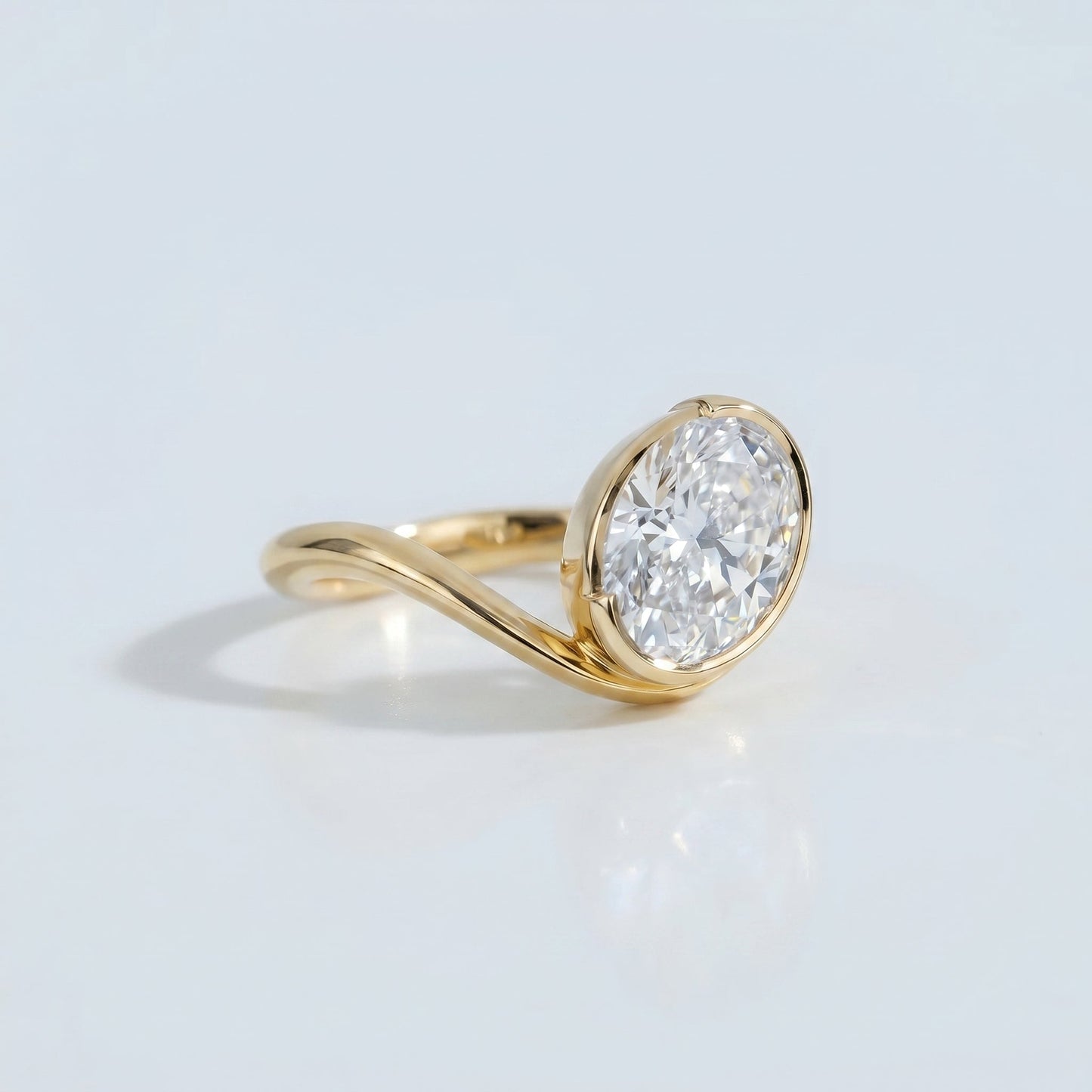 Marquise Swirl Solitaire Engagement Ring – 1 CT Lab Grown Diamond