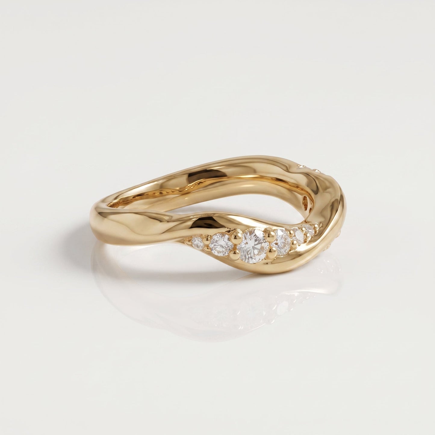 0.2 TCW Round Diamond Half Eternity DEF/VVS Lab Grown Wedding Band
