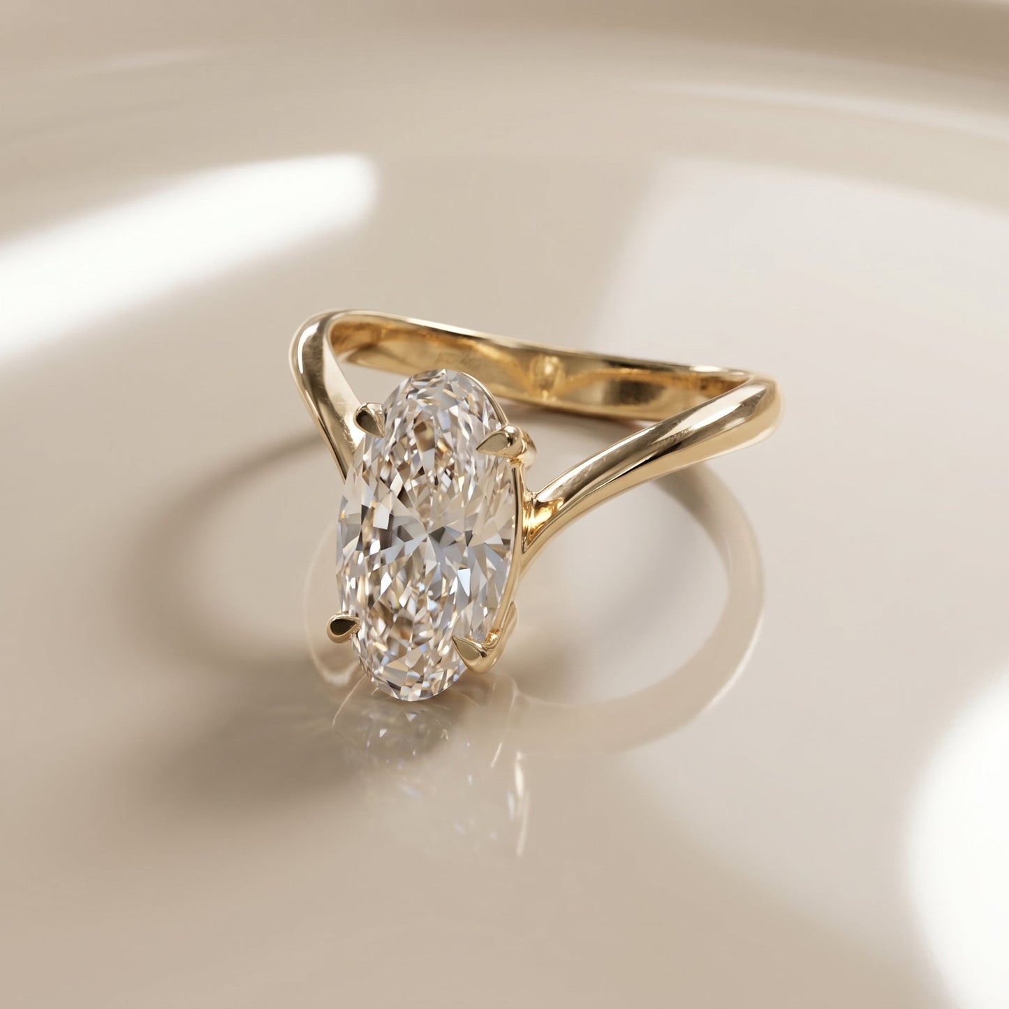 Oval Solitaire Engagement Ring – 2 CT Lab Grown Diamond
