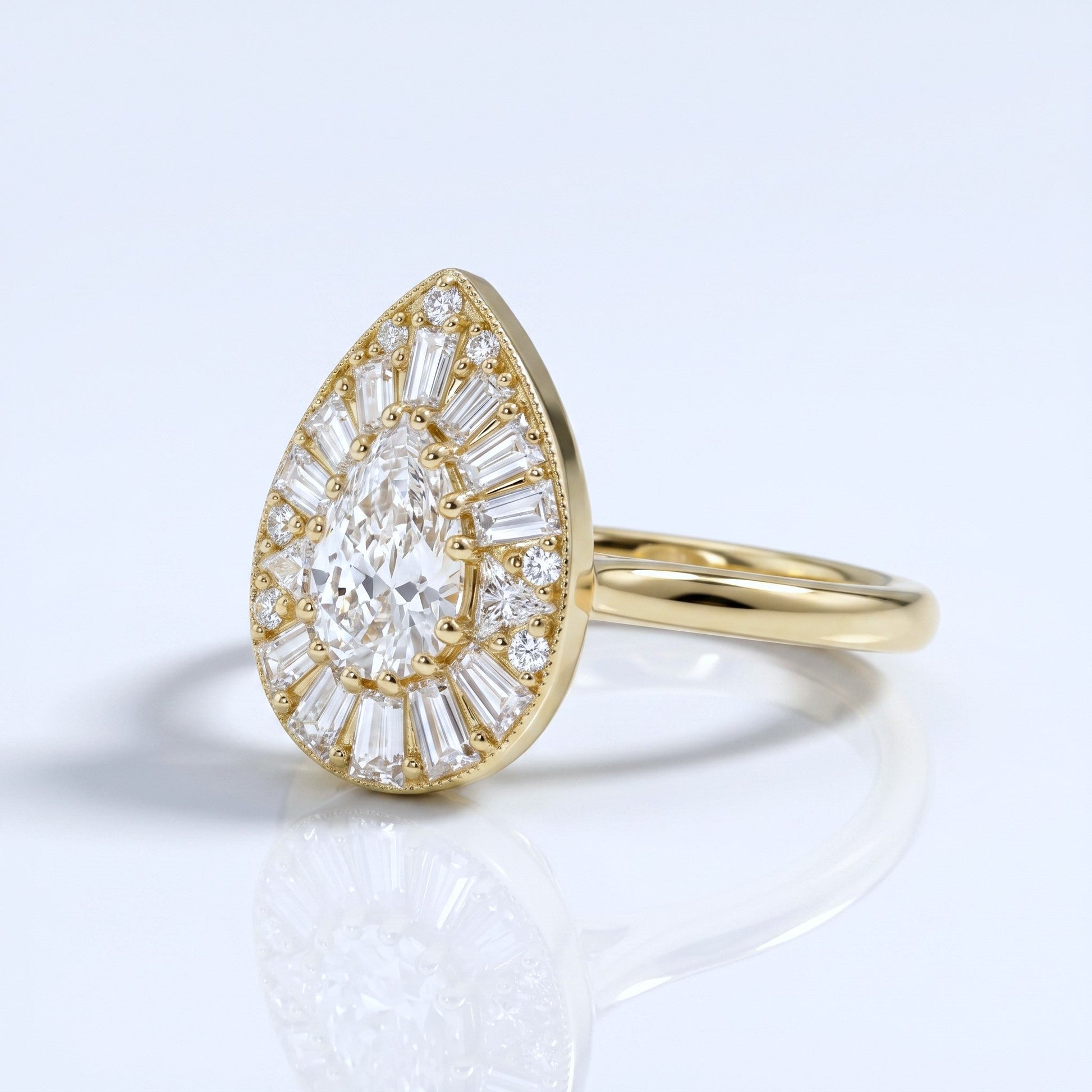 Marquise Swirl Solitaire Engagement Ring – 1 CT Lab Grown Diamond