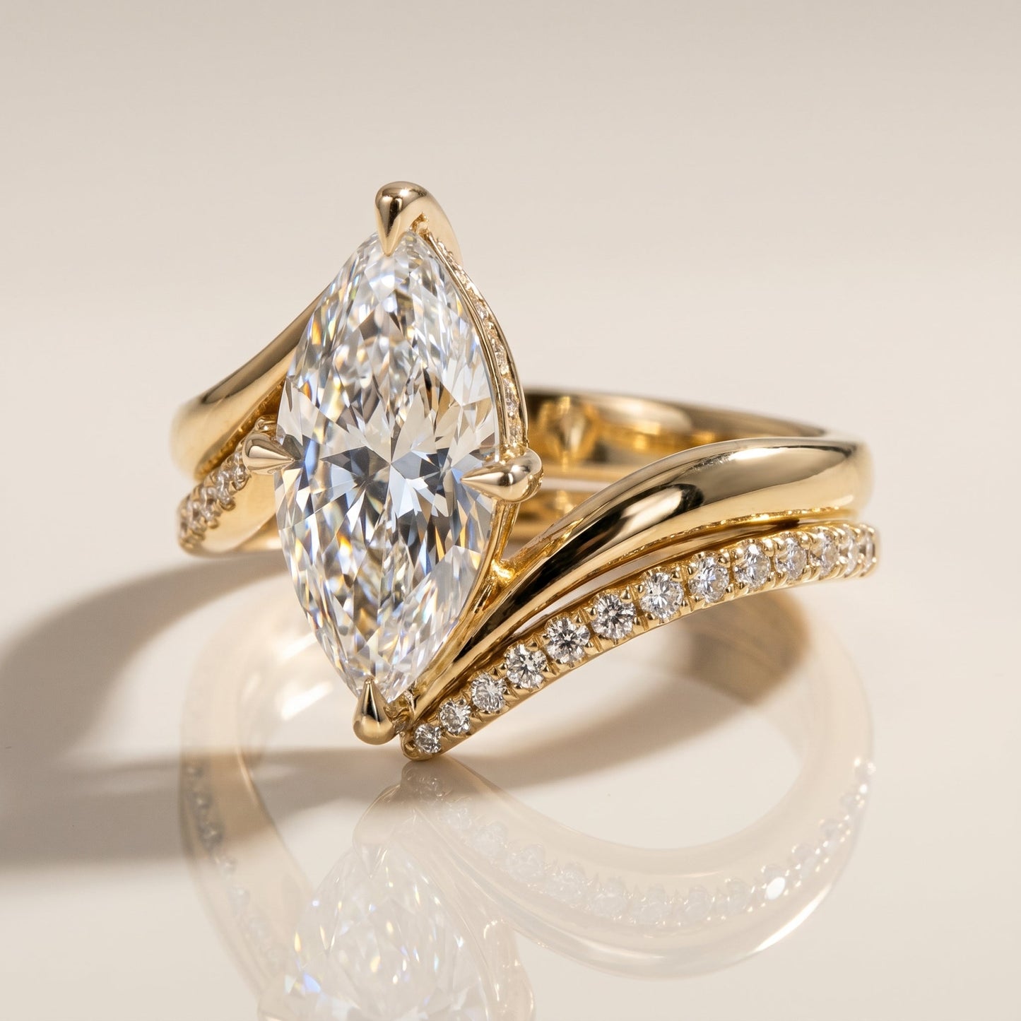 1.0 CT Round Solitaire Moissanite Diamond Bridal Ring Set