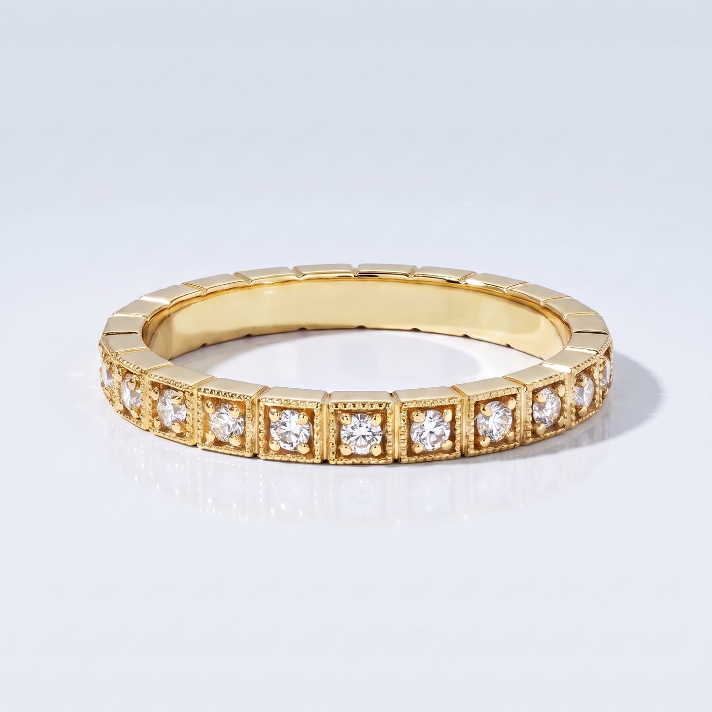 0.2 TCW Round Diamond Half Eternity DEF/VVS Lab Grown Wedding Band