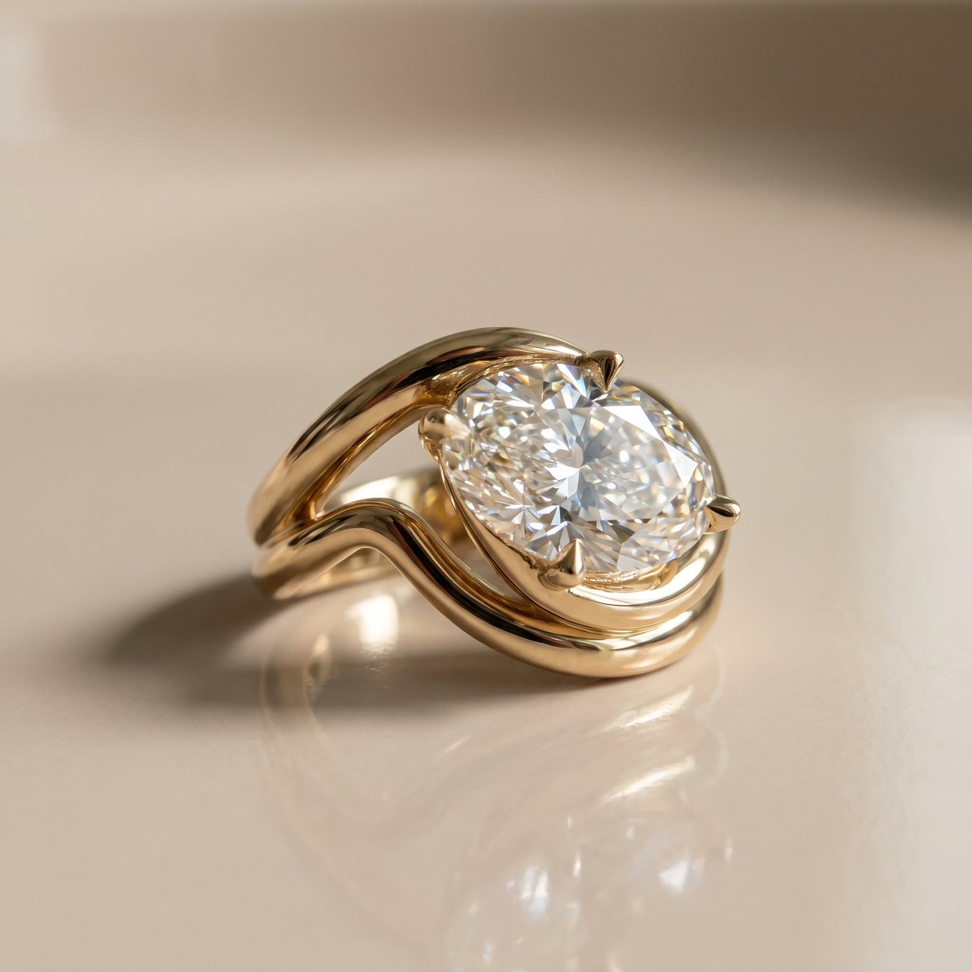 1.0 CT Round Solitaire Moissanite Diamond Bridal Ring Set