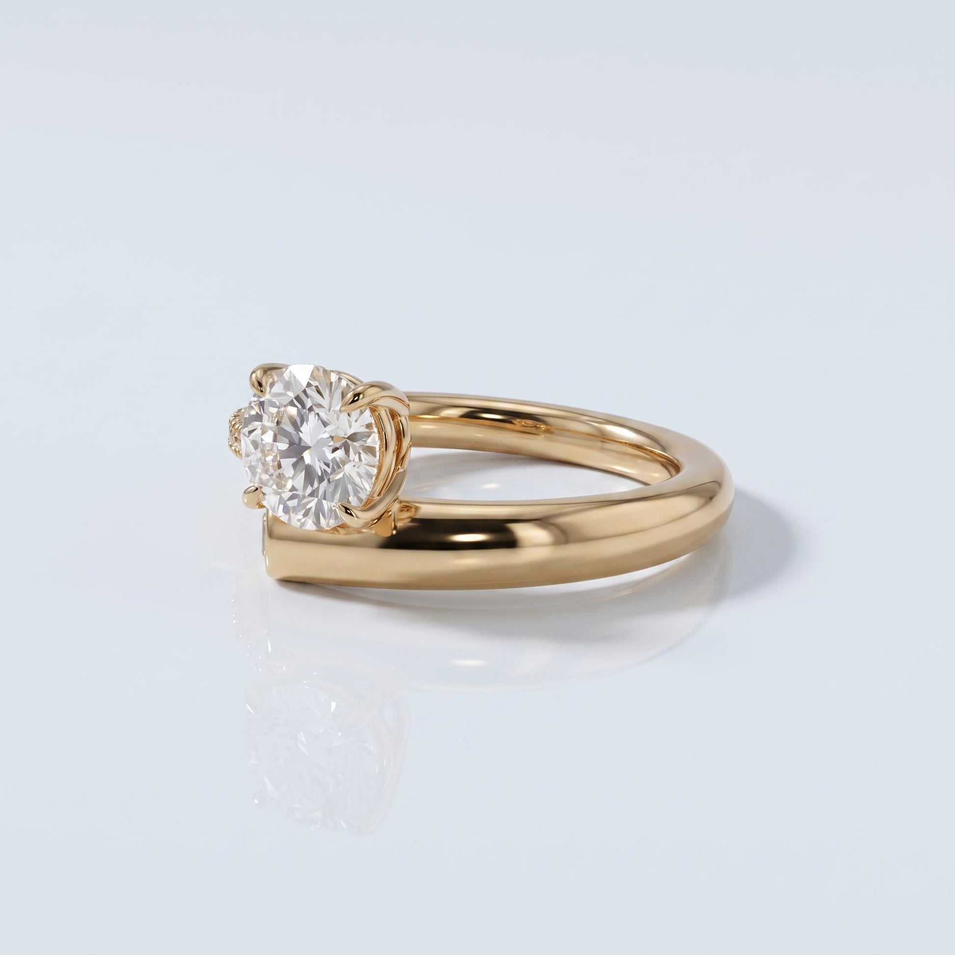Marquise Swirl Solitaire Engagement Ring – 1 CT Lab Grown Diamond