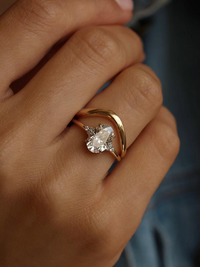 Marquise Cut Cluster Styled Lab Grown Diamond Engagement Ring