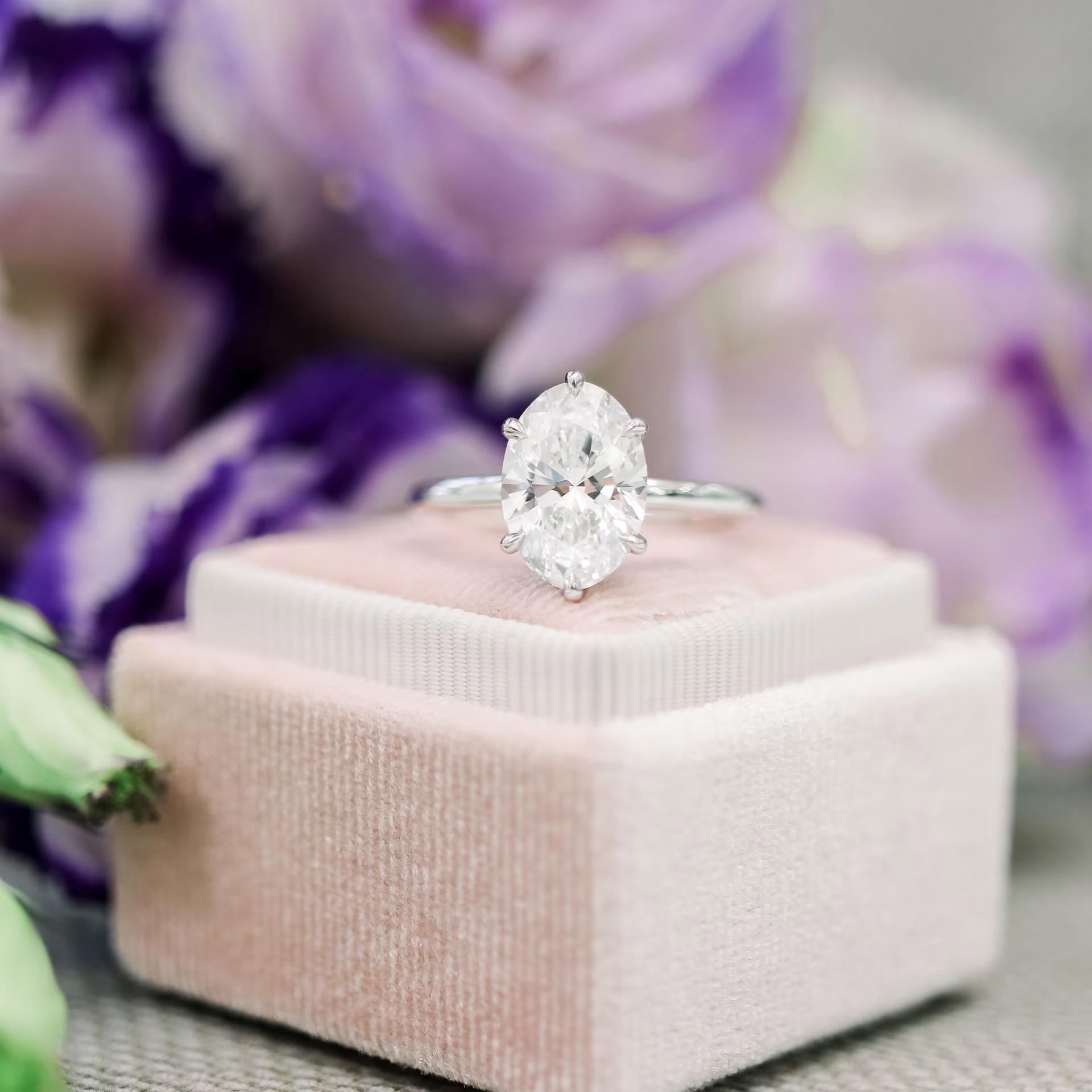 Marquise Cut Cluster Styled Lab Grown Diamond Engagement Ring